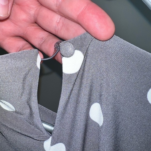 Lauren Ralph Lauren Ladies Grey with White Polka Dot Maxi Dress Size 4 - Picture 7 of 7